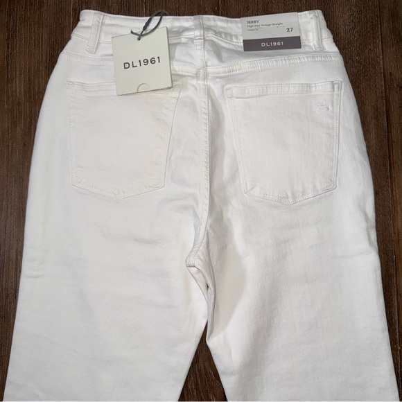 DL1961 Womens Jerry Vintage White Denim High-Rise Straight leg - Picture 7 of 10